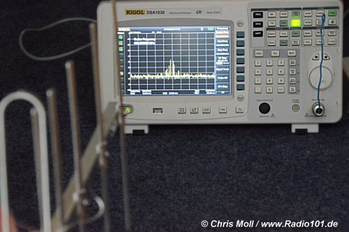 Funkthermometer Reichweite vergr&ouml;ssern: Messung der Abstrahlung mit einem Spektum-Analyze