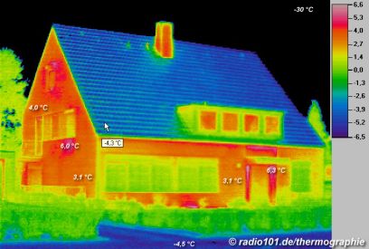 Geb&auml;udethermographie, Wohnhaus