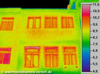 thermografieaufnahme haus - W&auml;rmebilder: Infrarotaufnahme / W&auml;rmebild / Thermografie: ein Haus in der Pontstrasse in Aachen - W&auml;rmebildkamera Haus