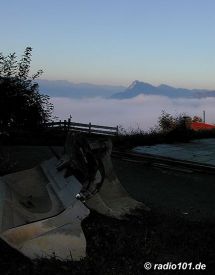 Die Baustelle befindet sich 900m &uuml;ber dem Inntal (Blick &uuml;ber das Inntal bei Kufstein)